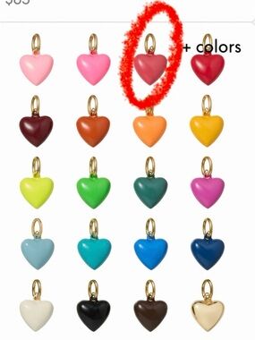 Roxanne Assoulin Authentic Mini Puffy Heart Charm Pendant - Dark Rose NEW